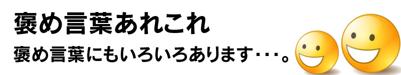 褒め言葉あれこれ