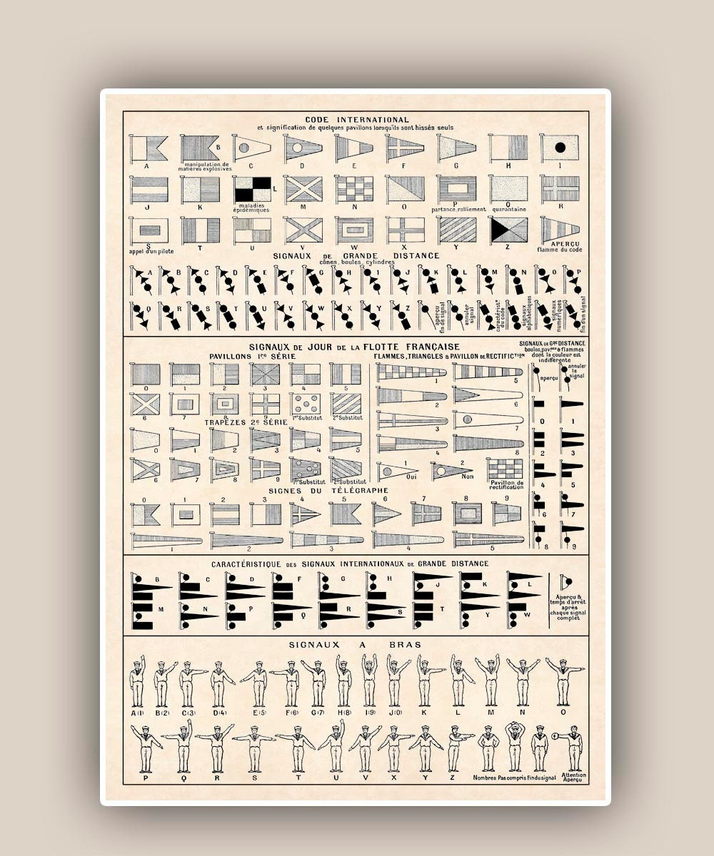 Nautical Print International Navigation Code Print by AlgaNet