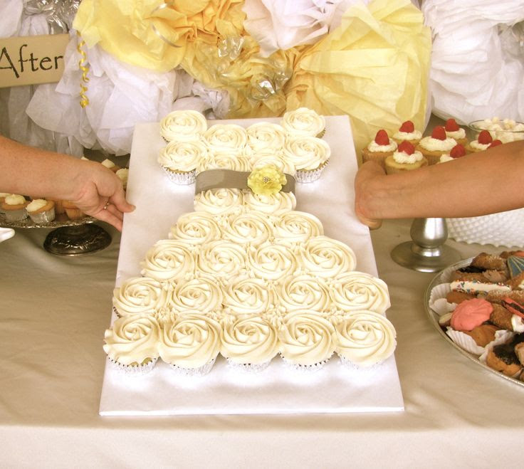 Wedding dress cupcake cake  wedding  Pinterest