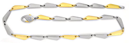 Originalfoto DESIGNER KETTE MASSIV GELBGOLD PALLADIUM