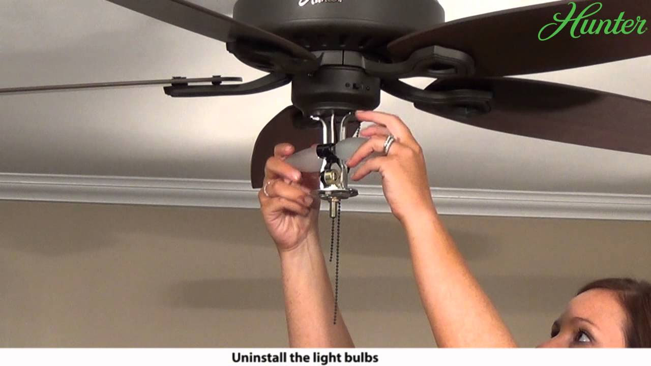 How to Remove a Light Kit from Your Hunter Ceiling Fan ...
