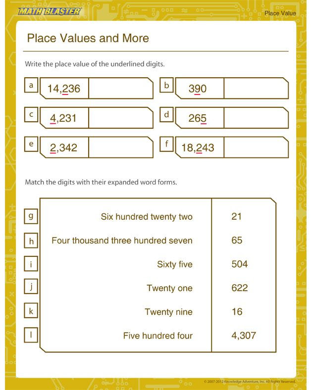 Printable place value worksheet | maths | Pinterest
