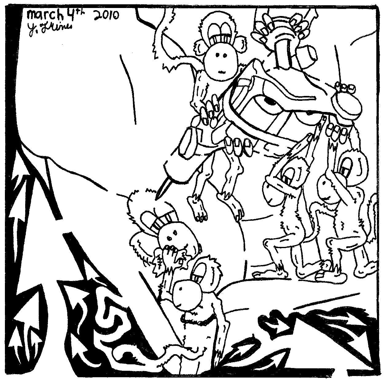 curious george man in the yellow hat monkey revenge