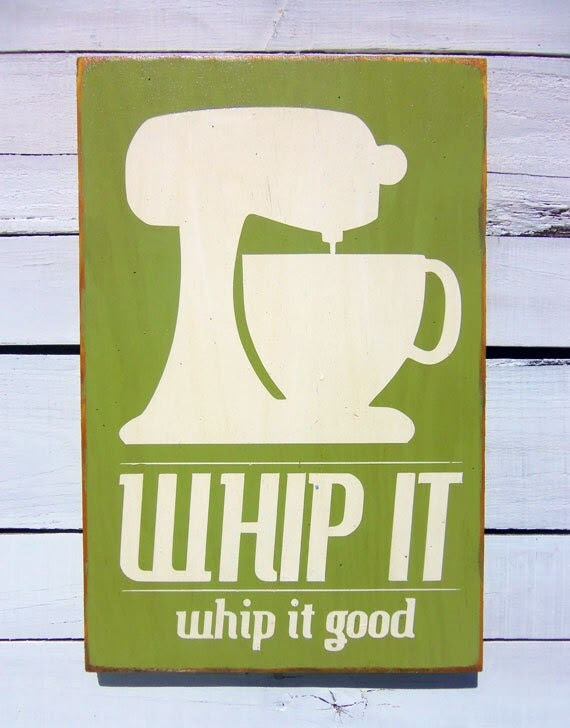 Kitchen Art Wall Decor Whip It in Olive Green by 13pumpkins
