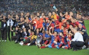 FC Barcelona Players Celebrate Champion League Triumph