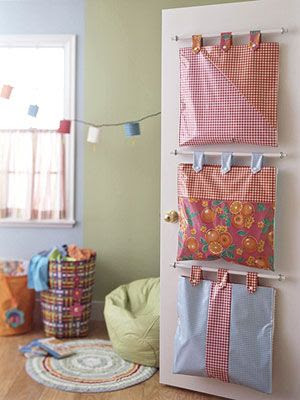 diy hanging door storage bags