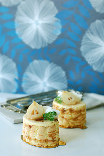 Poire William Mousse with Caramel Biscuit 