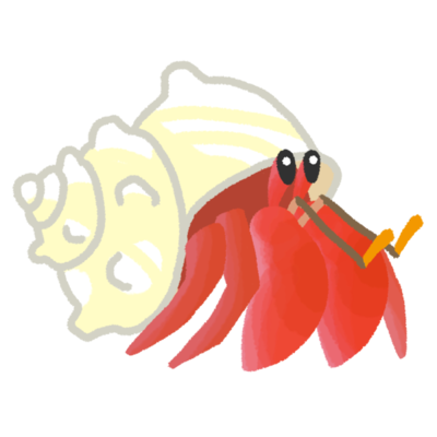 赤いヤドカリの無料素材 イラスト沖縄 おきなわ