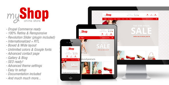 myShop - Responsive Drupal Commerce Theme - Drupal CMS Themes