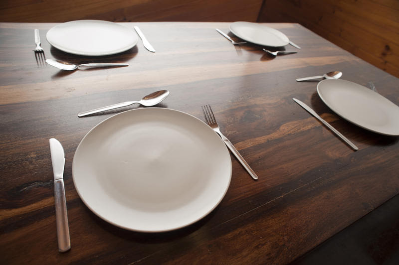Free Stock Photo 8842 Wooden dining table with four place 