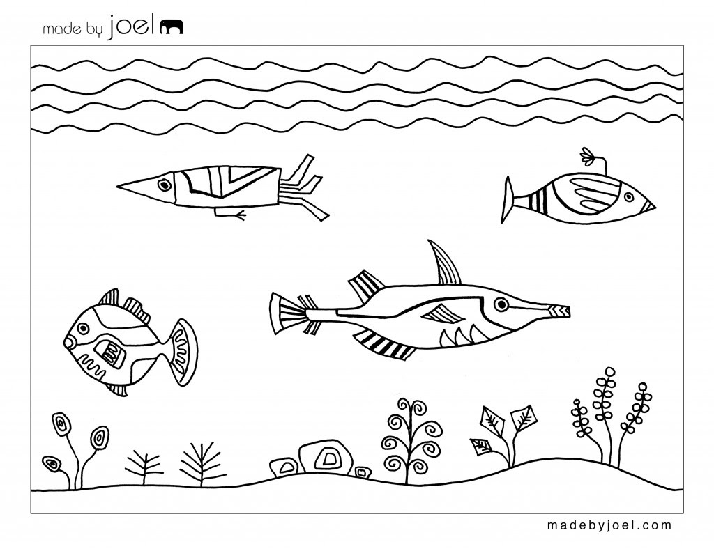 Underwater Design Coloring Sheet Made By Joel