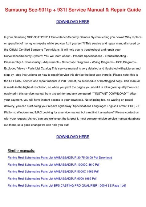 eBook Samsung Scc 931tp 931t Service Manual Repair Guide