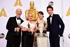 The big winners! Winners of the Best Actor in a Supporting Role J.K. Simmons, Best Actress in a Supporting Role Patricia Arquette, Actress in a Leading Role Julianne Moore and Actor in a Leading Role Eddie Redmayne.