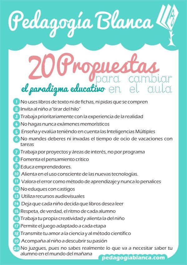 20 propuestas para cambiar en el aula