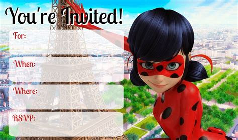  miraculous party invitations