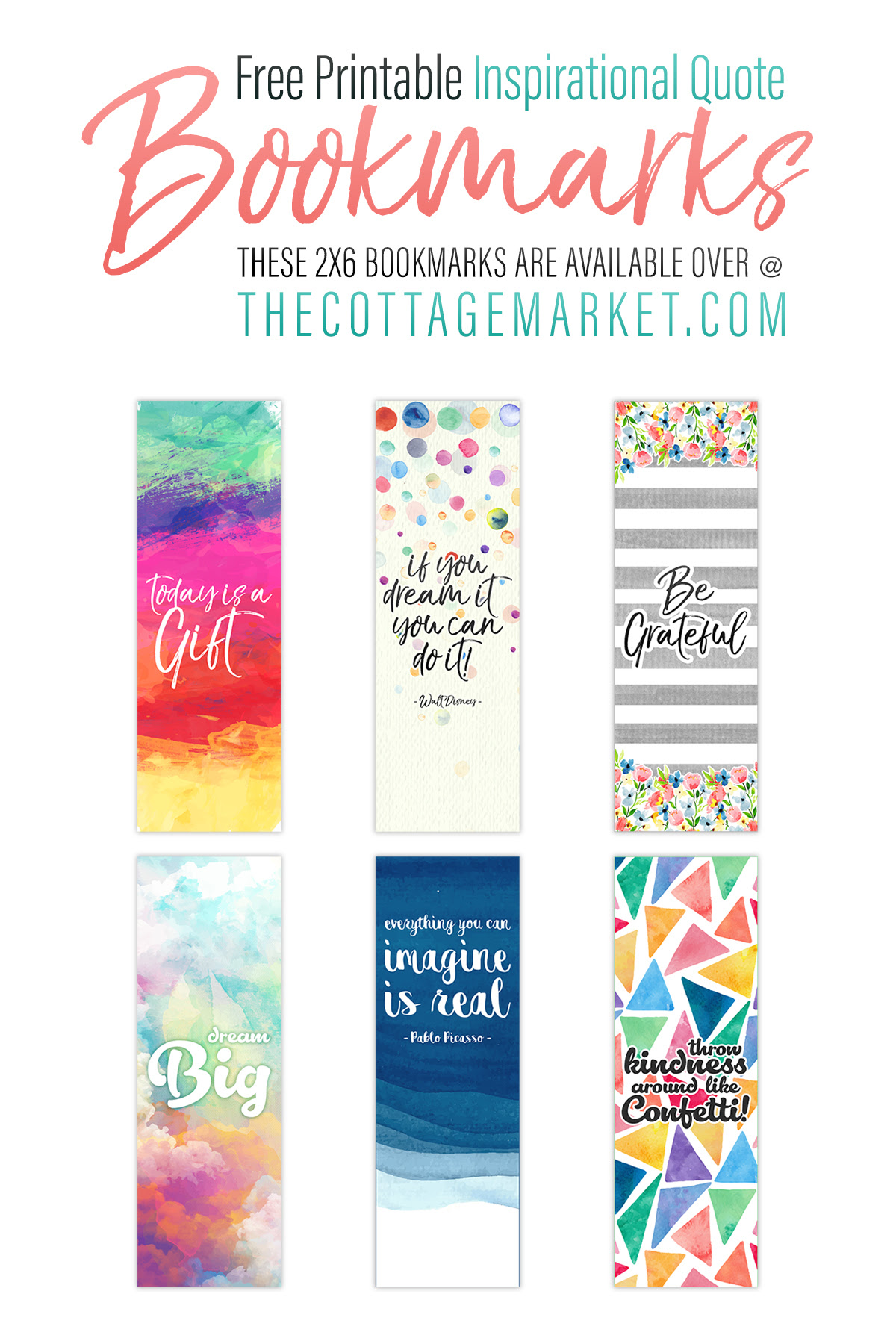 free printable inspirational quote bookmarks the cottage