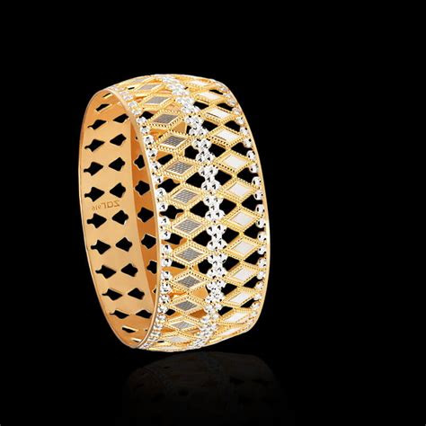 Did you know all white gold is plated with another metal to make it shiny and white? CNC Bangles: Gold CNC Bangle Design Online - Zar Jewels