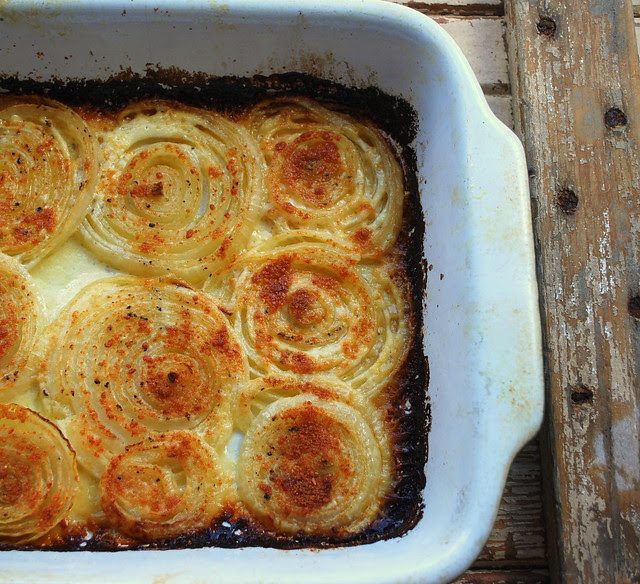Parmean & Cream Baked Onions