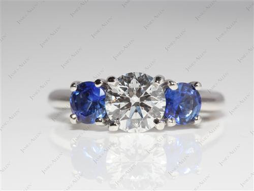 Platinum Ruby Engagement Engagement Ring with s1.02ct Round Diamond