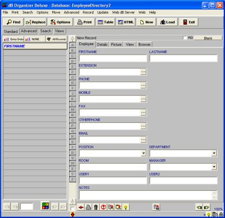Simple employee phone directory database management Software for ...