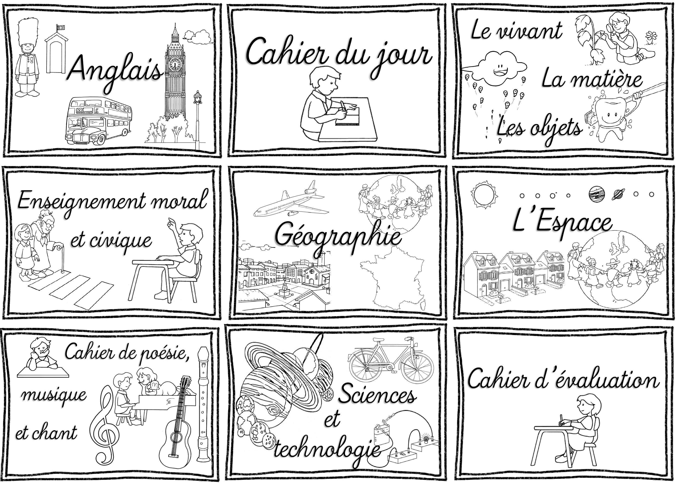 Rentree Pages De Garde Pour Cahiers Porte Vues Et Classeurs Cycles 2 Et 3 Ma Maitresse De Cm1 Cm2