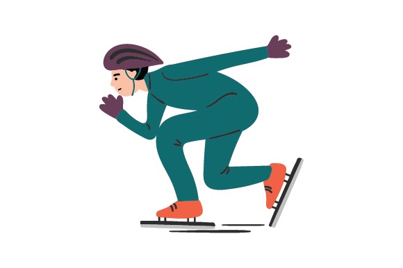 Download Download Speed Skater SVG File for Cricut, Silhouette and Other Machine