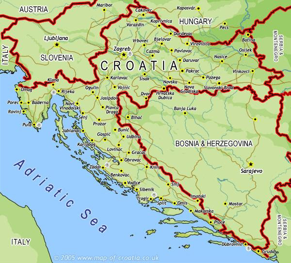 magyarország horvátország térkép Horvátország Térkép Részletes