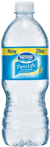 Nestle Pure Life Bottled Water, 20-Ounce Flat Cap Bottles (Pack of 24)