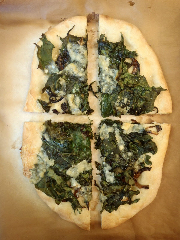 Crispy Kale and Onion Pizza