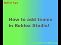 Roblox Studio Add Teams