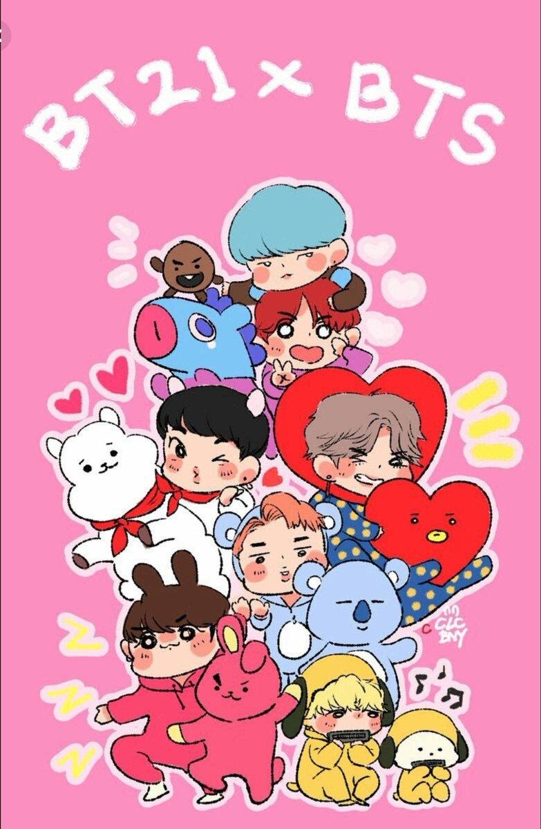 58+ Wallpaper Tembok Bt21