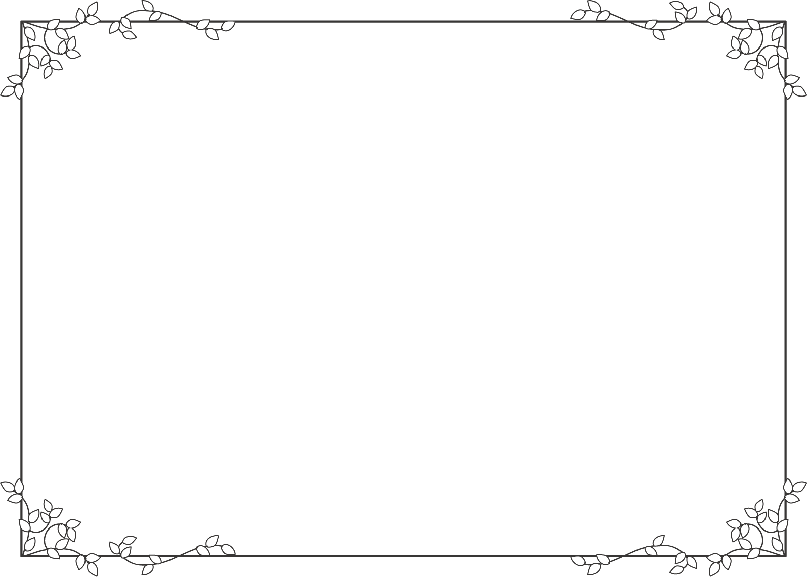 枠 飾り枠フレーム 葉デザイン 無料イラスト素材