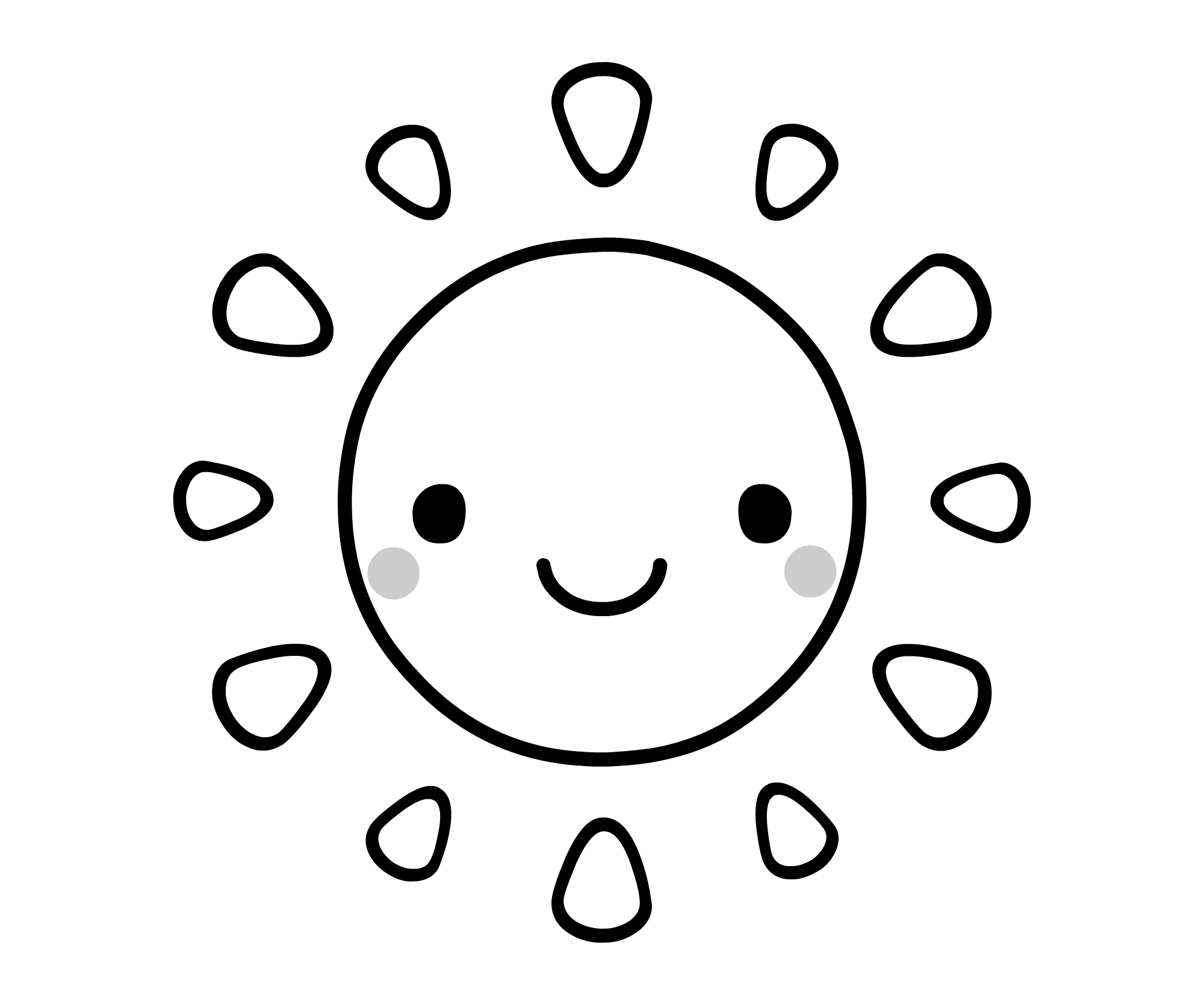 画像をダウンロード かわいい 太陽 イラスト 白黒 最高の新しい壁紙aahd