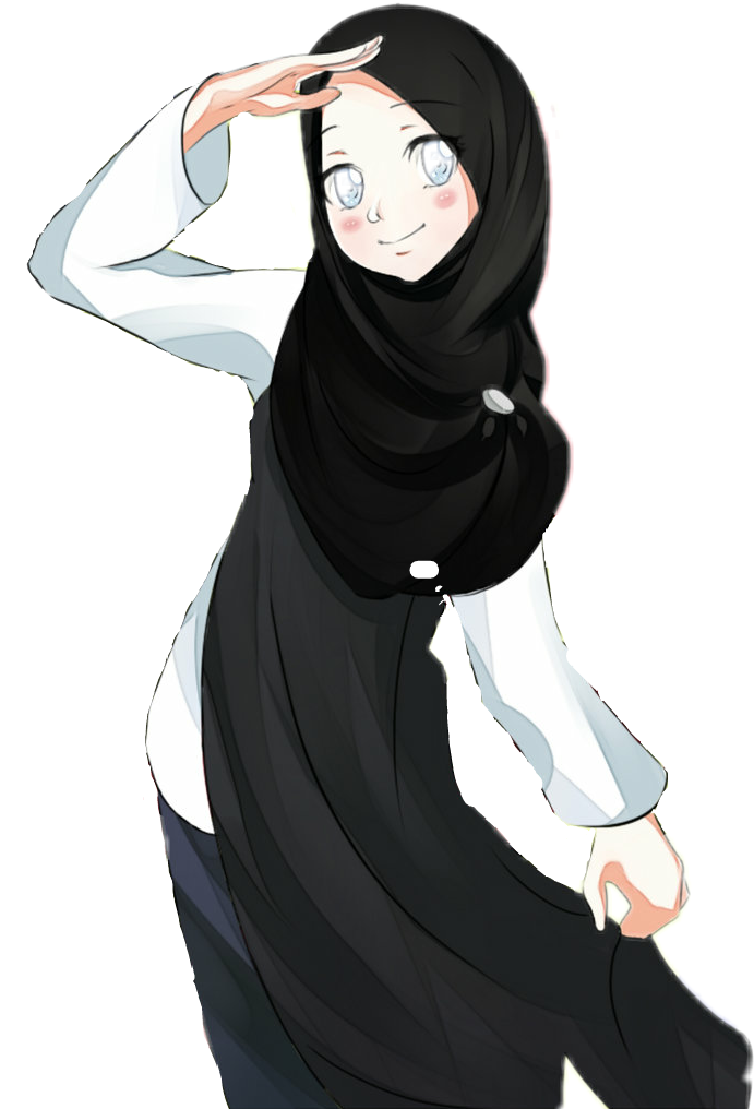 orang muslimah muslim lucu hijab anime imut cantik wani...