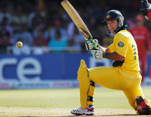 Ricky Ponting bats against Zimbabwe during Australia's opening World Cup match, Ahmedabad, February 21, 2011