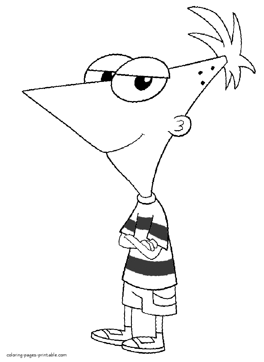 Print Phineas coloring pages Phineas and Ferb coloring book of Disney channel