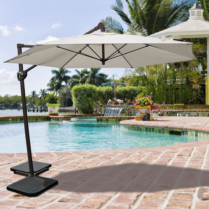 010611 10' Cantilever trigger-lift umbrella by Tropishade ...