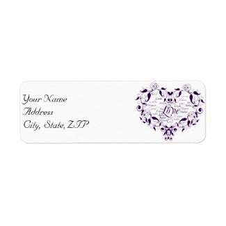 Love in Any Language in Purple Address Label