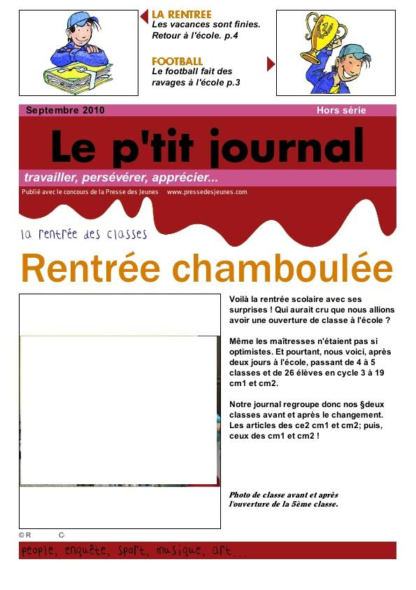Un Journal Pour La Rentree Un Petit Coin De Partage