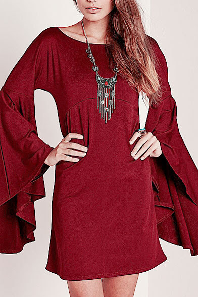 FLARED SLEEVE DRESS (also available in green)