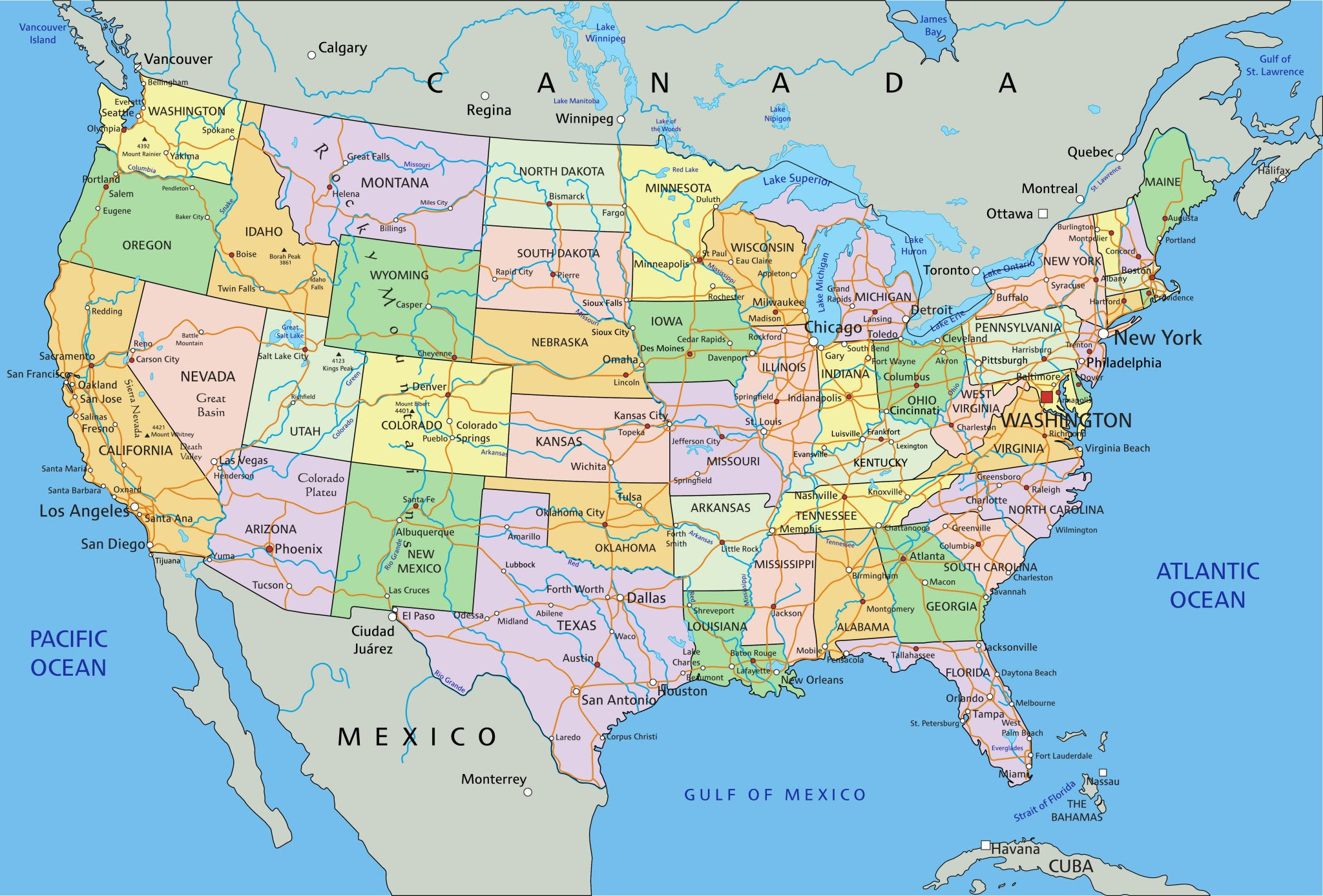 mapa spojené státy americké Jednotlivé státy USA | USA | MAHALO.cz mapa spojené státy americké