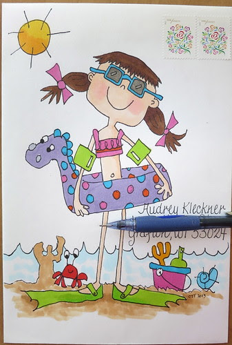 Swimming Girl envelope to Audrey this week!