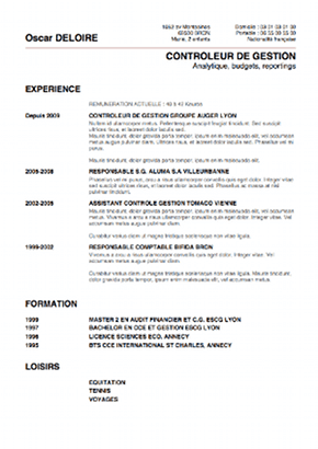 Exemple De Cv Debutant
