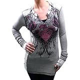 SINFUL by Affliction Contrast Thermal Womens Shirt