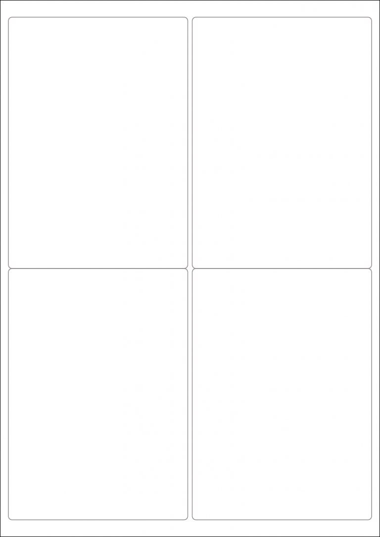 MR107 – 99.1 x 139 mm – A4 Sheet – 4 Rectangle Labels – MR-LABEL