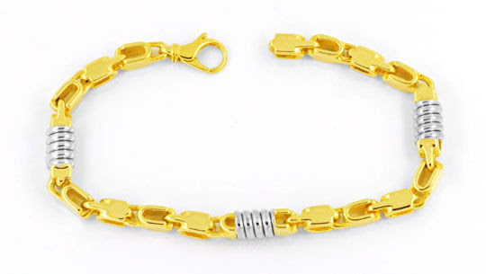 Original-Foto 1, DESIGNER ARMBAND, 18K MASSIV GELBGOLD WEISSGOLD, LUXUS!