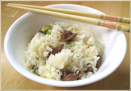 Cai Fan - Chinese Vegetable rice with Chinese Sausage