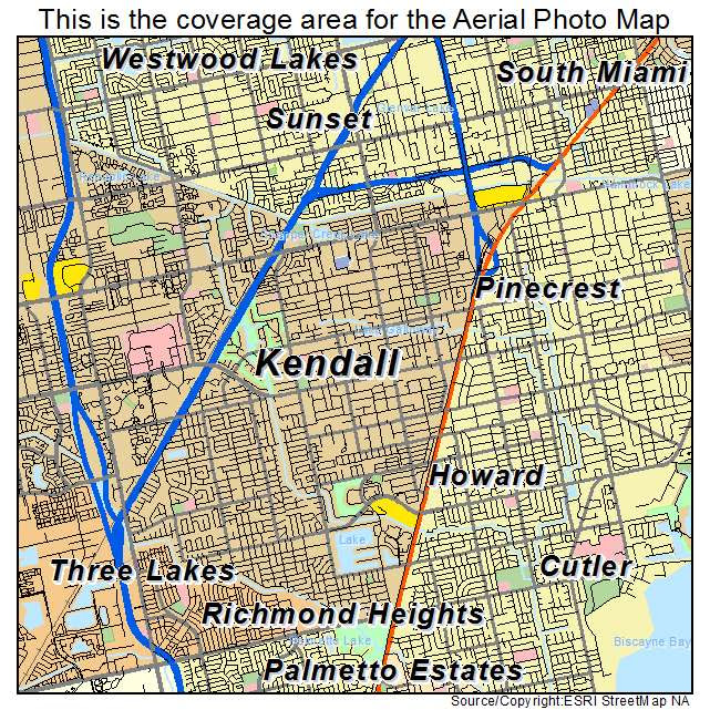 Aerial Photography Map of Kendall, FL Florida