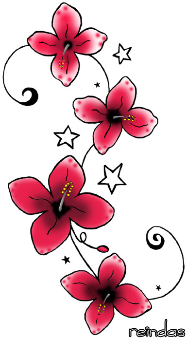 design red flower tattoo by reindas on deviantart cool place for hand tattoo 
