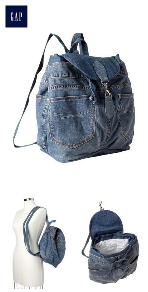 recycled denim backpack jean bag denim backpack